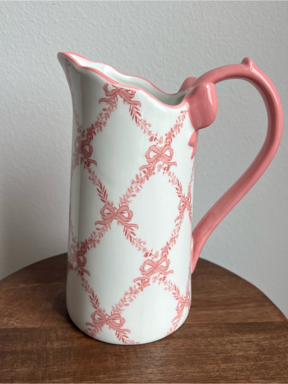 New Decorative Pink Ribbon Ceramic Pitcher
